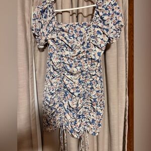 Floral Blue and Cream Dress